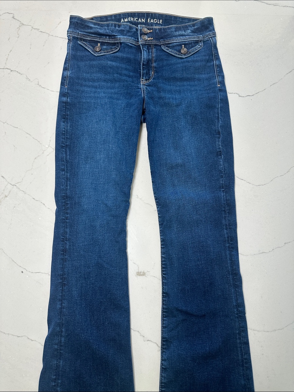 American Eagle Outfitters Deep Blue Flared Jeans